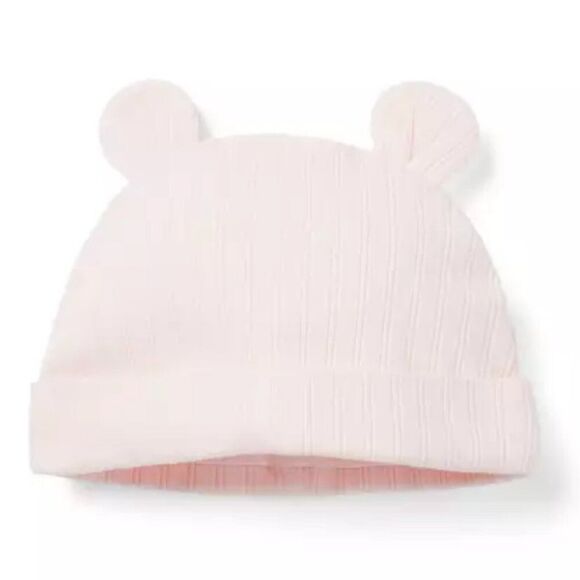 Janie and Jack 100047852 Pearl Baby Ribbed Bear Ear Beanie size 18-24 months NWT - Picture 1 of 9